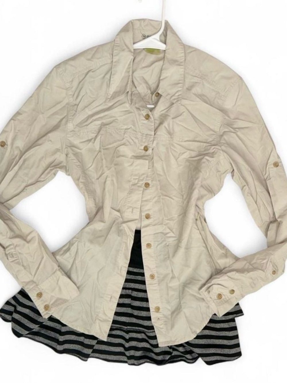 Koppen Button-Down Shirt in Light Beige